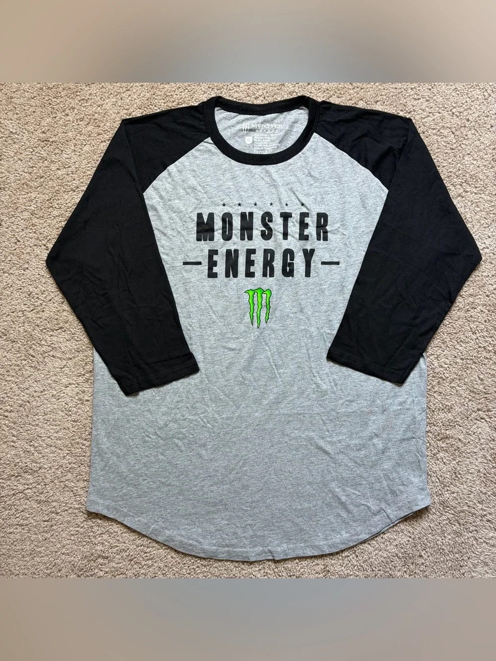 Monster Energy Adult Raglan Shirt - Picture 1 of 5